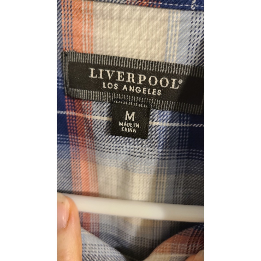 Liverpool Los Angeles mens short sleeve plaid button up shirt size Medium‎ - Picture 3 of 4